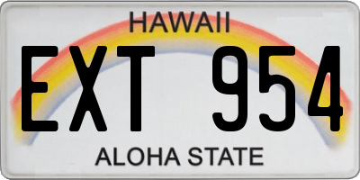 HI license plate EXT954