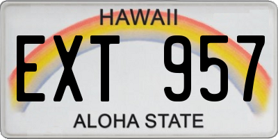 HI license plate EXT957
