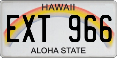 HI license plate EXT966