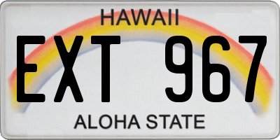 HI license plate EXT967