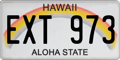 HI license plate EXT973