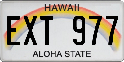 HI license plate EXT977