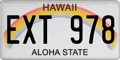 HI license plate EXT978