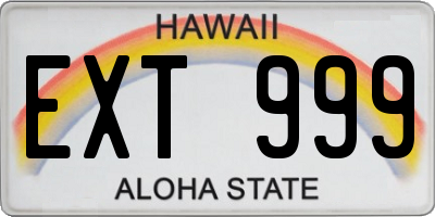 HI license plate EXT999
