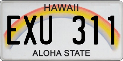 HI license plate EXU311
