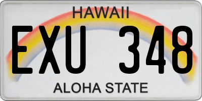 HI license plate EXU348