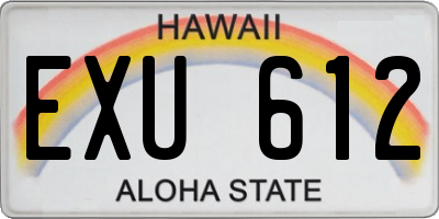 HI license plate EXU612