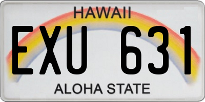HI license plate EXU631