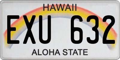 HI license plate EXU632