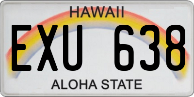 HI license plate EXU638