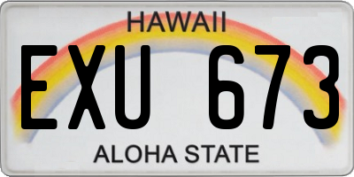 HI license plate EXU673