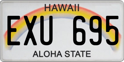 HI license plate EXU695