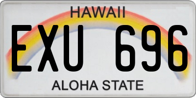 HI license plate EXU696