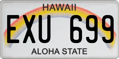 HI license plate EXU699