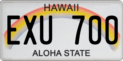 HI license plate EXU700