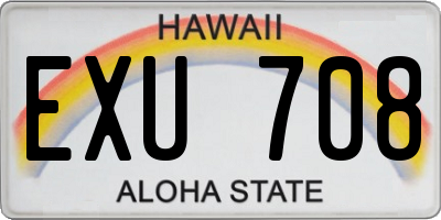 HI license plate EXU708