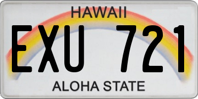 HI license plate EXU721