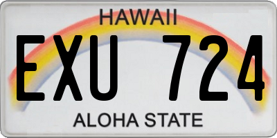 HI license plate EXU724