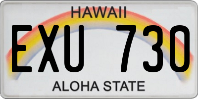 HI license plate EXU730