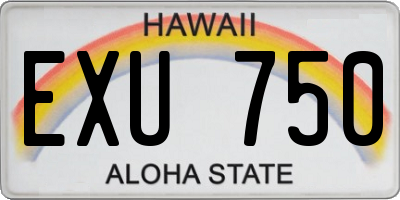 HI license plate EXU750