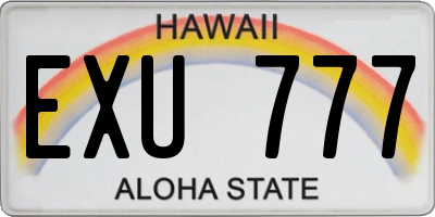 HI license plate EXU777