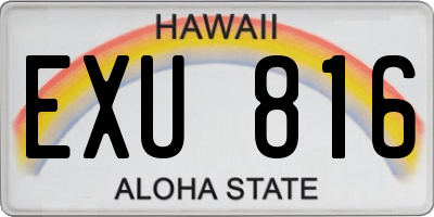HI license plate EXU816