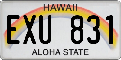 HI license plate EXU831