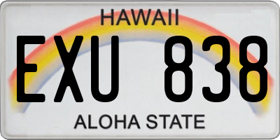 HI license plate EXU838