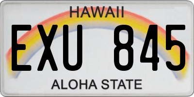 HI license plate EXU845