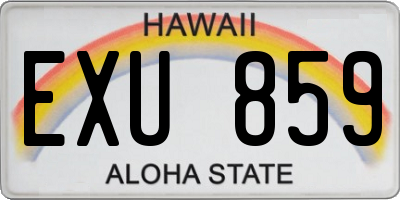 HI license plate EXU859