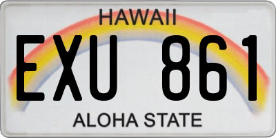 HI license plate EXU861