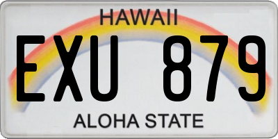 HI license plate EXU879