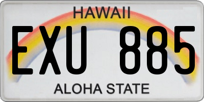 HI license plate EXU885