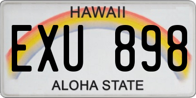 HI license plate EXU898