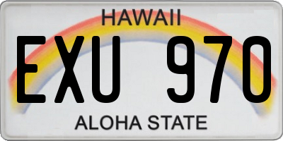 HI license plate EXU970