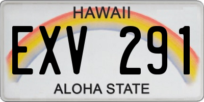 HI license plate EXV291