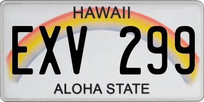 HI license plate EXV299