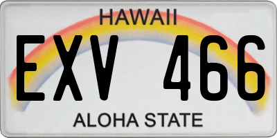 HI license plate EXV466