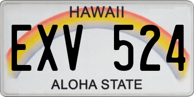 HI license plate EXV524