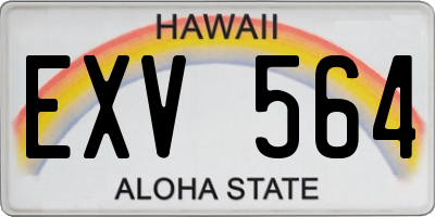 HI license plate EXV564