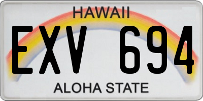 HI license plate EXV694