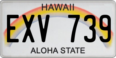 HI license plate EXV739
