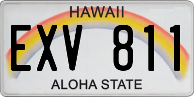 HI license plate EXV811