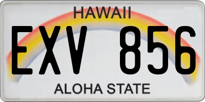 HI license plate EXV856