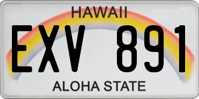 HI license plate EXV891