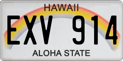 HI license plate EXV914