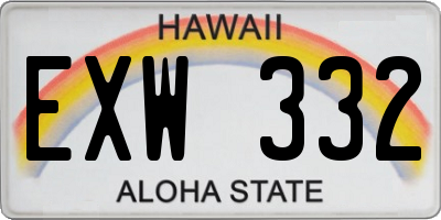 HI license plate EXW332