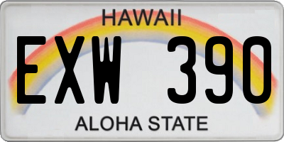 HI license plate EXW390