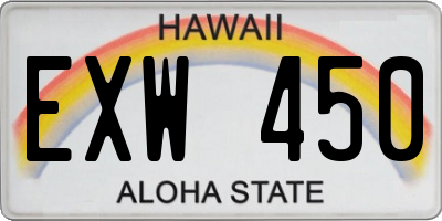 HI license plate EXW450