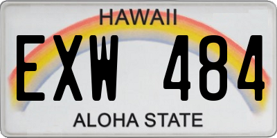 HI license plate EXW484